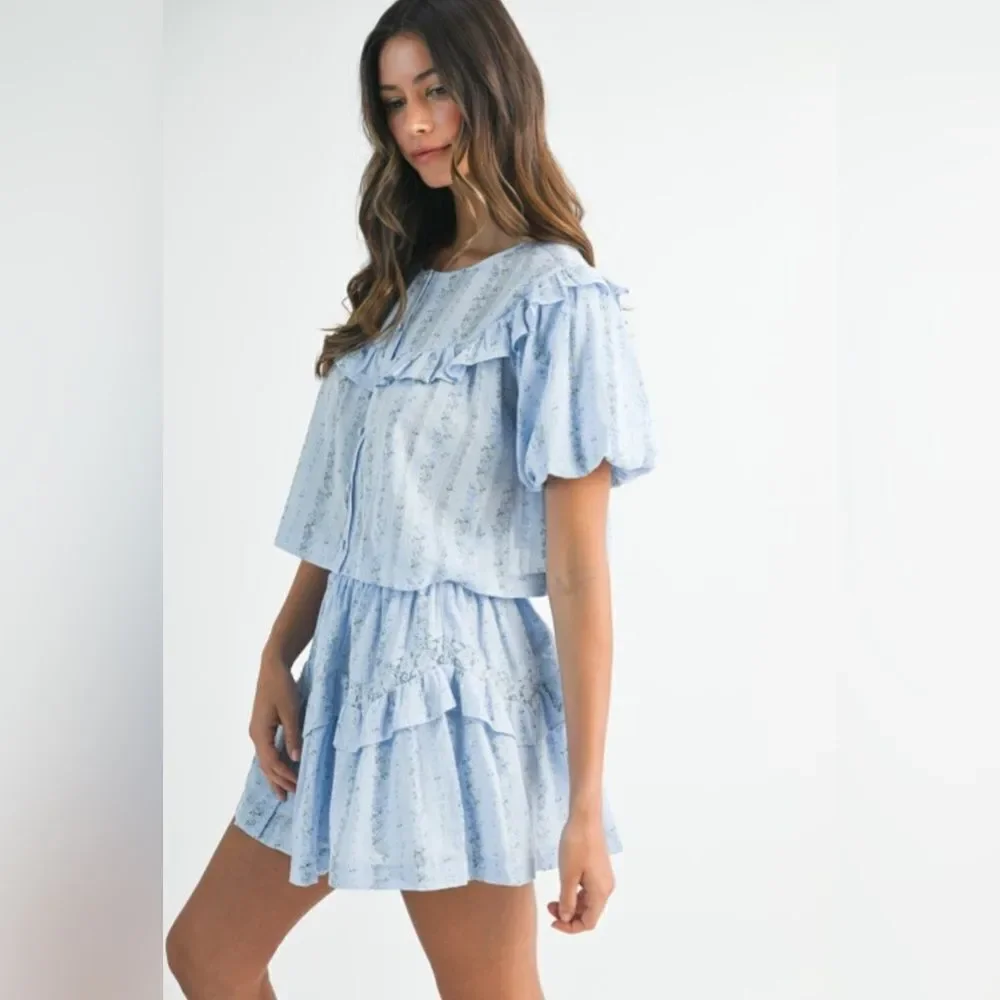 Light Blue Ruffled Two-Piece Set - Picture 8 of 16